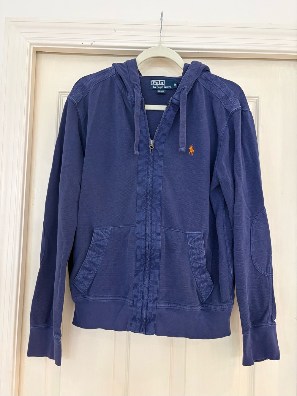 Polo by Ralph Lauren Navy Zip Hoodie with Orange Pony